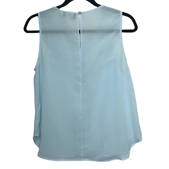 ASTR Blue Sleeveless Open Eyelet Tank Top Blouse Medium - Picture 2 of 11